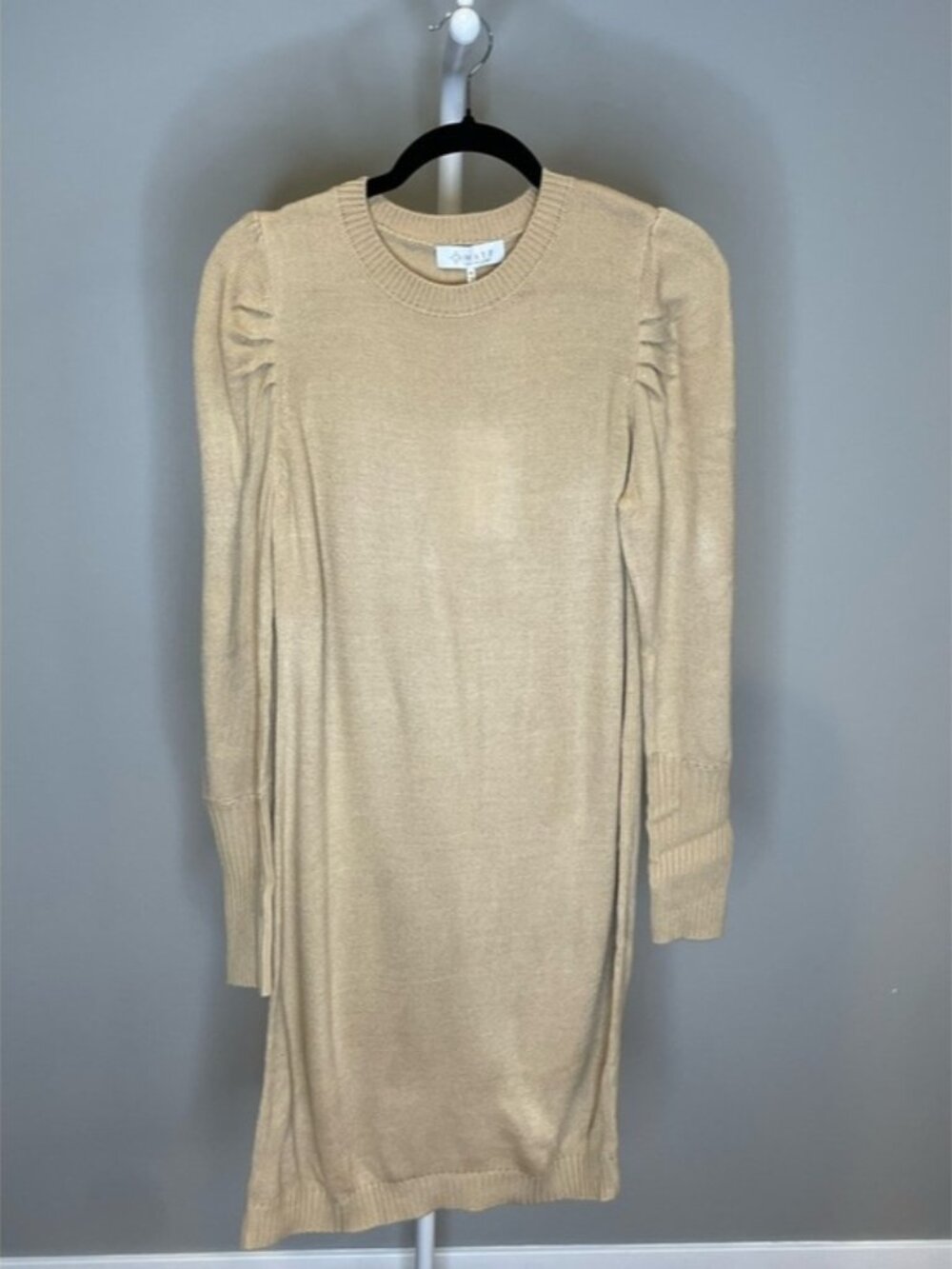 Wayf Tan Knit Sweater Dress - Medium